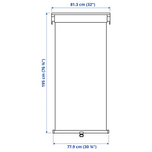 Illustration with measurements for the product: TRETUR.