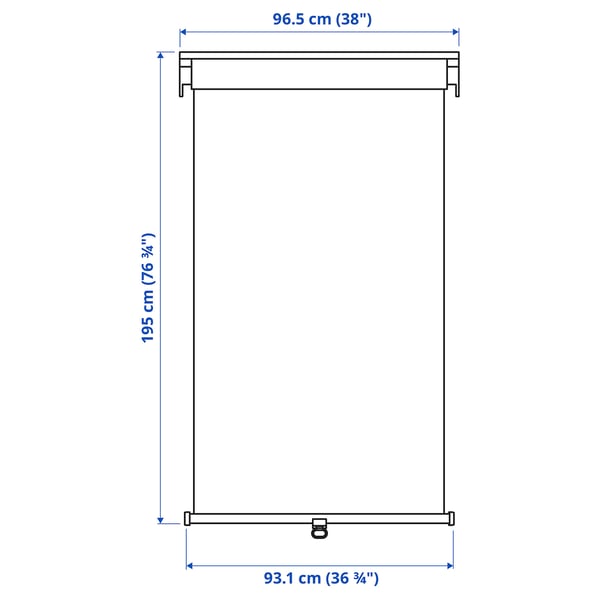 Illustration with measurements for the product: TRETUR.