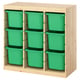TROFAST Storage combination with boxes, room divider/light white stained pine bright green, 36 5/8x17 3/8x35 7/8 "