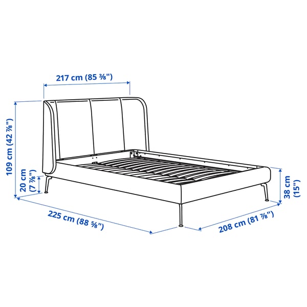 Illustration with measurements for the product: TUFJORD.