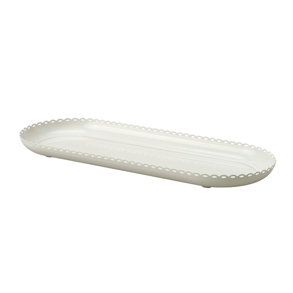 TURTURDUVA Candle dish, off-white, 17 ¾x6 ¾ "