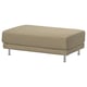 Uppakra beige footstool, modern design, chrome-plated legs.