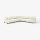 White UPPÅKRA sectional sofa, modern design, soft fabric, corner shape, with wooden legs.