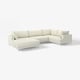 UPPÅKRA cream sectional sofa, modern design, clean lines, comfortable cushions, upholstered in polyester, perfect for family relaxation.