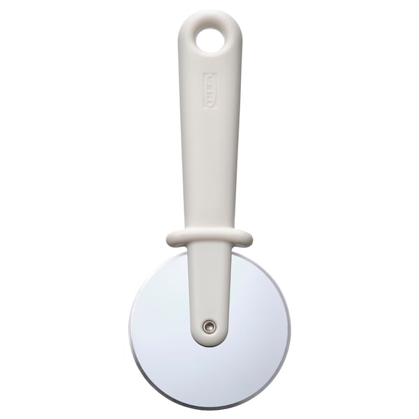 A UPPFYLLD pizza cutter with stainless blade and plastic handle, ideal for pizza and cookies.