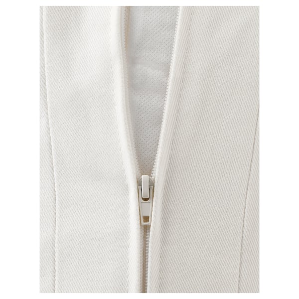 White sofa zip for removing, machine-washable cover.