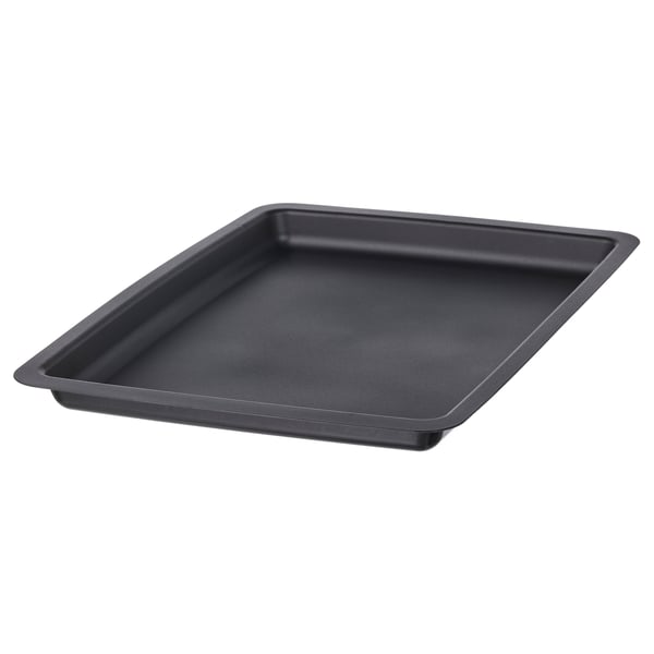 A black rectangular storage box lid, made of 50% recycled polypropylene.