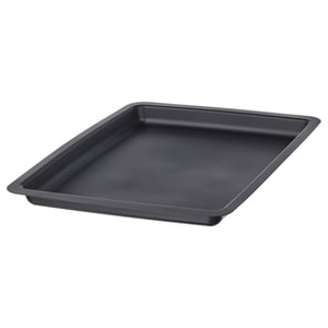 A black rectangular storage box lid, made of 50% recycled polypropylene.