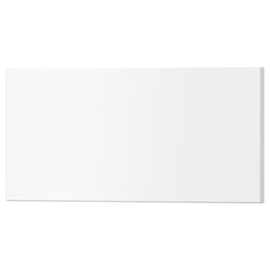 A white rectangular uptrust drawer front made of acrylic paint-coated fiberboard.