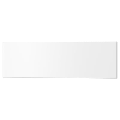 White rectangular drawer front made of acrylic painted fibreboard with smooth, clean lines.