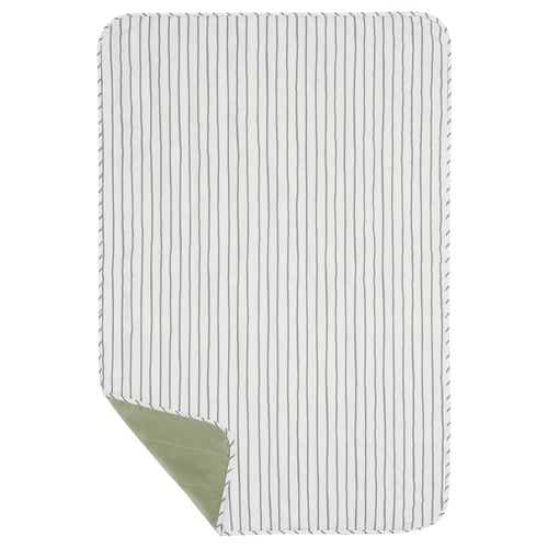 UTSÅDD pet blanket, striped white/gray, rectangular with fleece & cool sides.