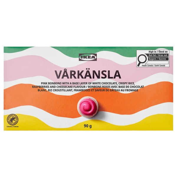 VÅRKÄNSLA Gift box with chocolate pralines, white chocolate pralines raspberry cheesecake flavour, 3 oz