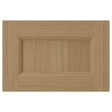 VEDHAMN natural wood cabinet door. Square shape with oak panel, solid oak frame. Warm, earthy tone.