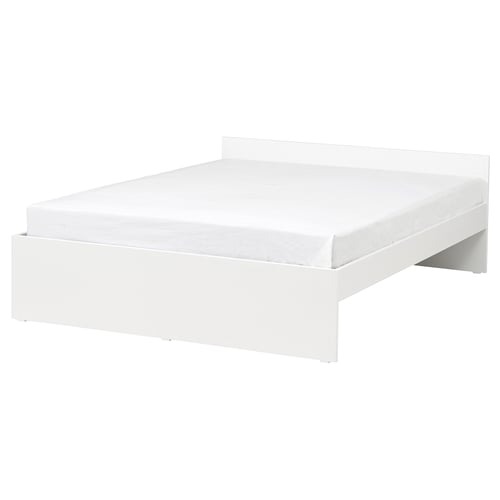 VIHALS white bed frame, sleek and modern design, ideal for minimalist decor.