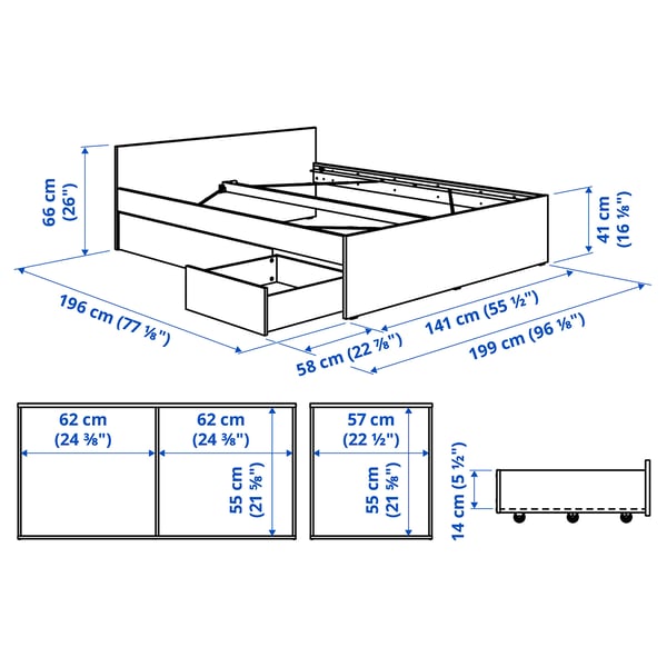 Illustration with measurements for the product: VIHALS.