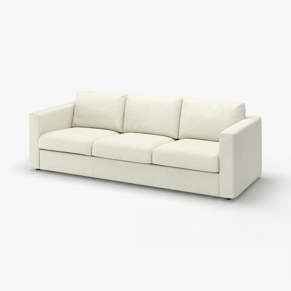 VIMLE sofa, white, modern design with clean lines, plush cushions.