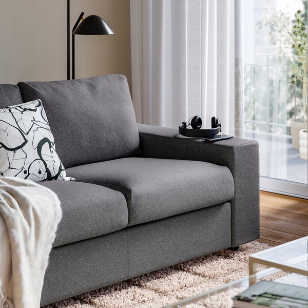 VIMLE Sofa, with wide armrests/Gunnared medium gray