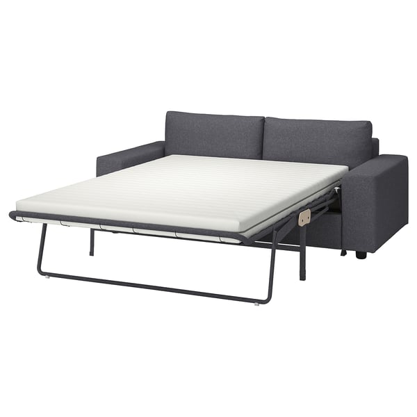 VIMLE dark grey sofa-bed, sleek modern design, convertible with thick mattress.