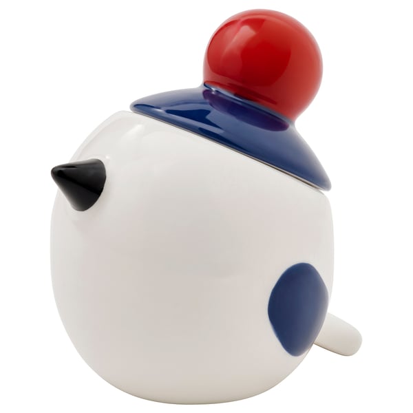 VINTERFINT Bowl with lid, bird white, 3 "