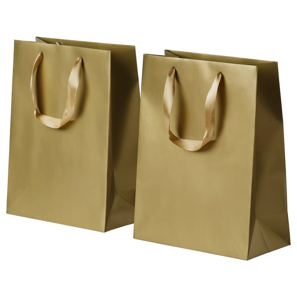 VINTERFINT Gift bag, gold-colour, 7 ¾x10 ¼ "