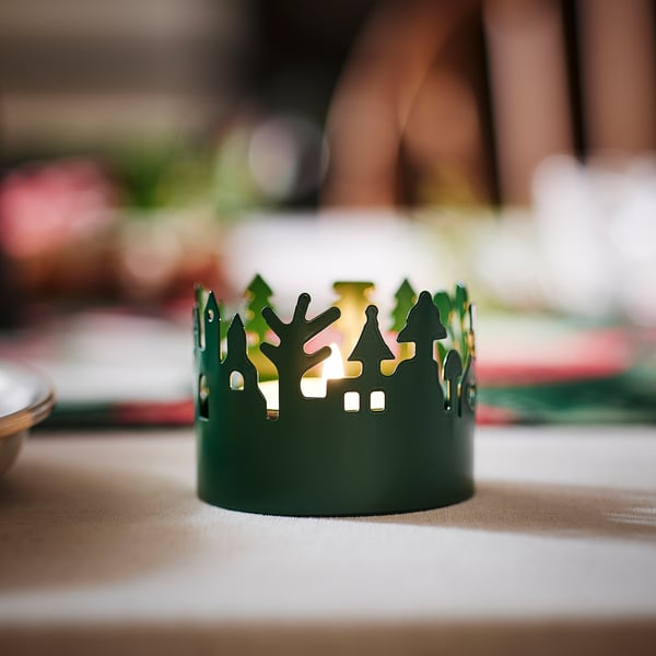 VINTERFINT Tealight holder, green, 2 "