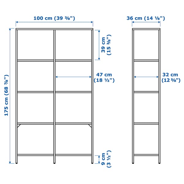 Illustration with measurements for the product: VITTSJÖ.