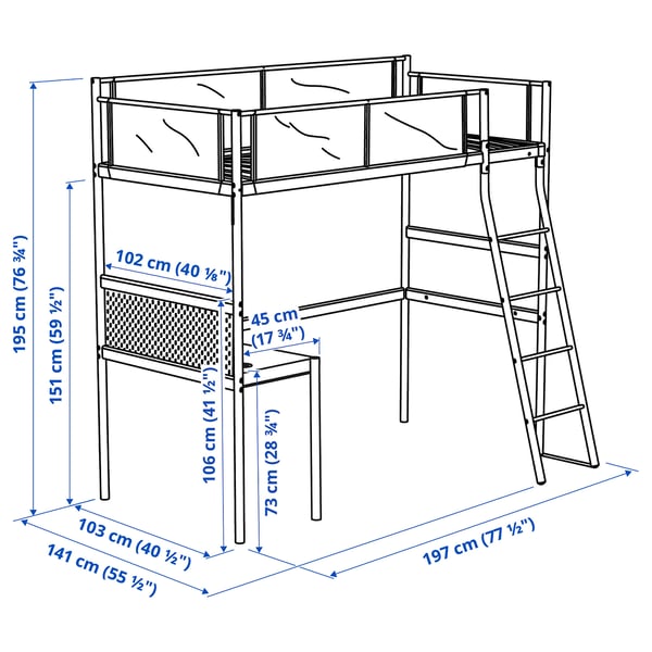 Illustration with measurements for the product: VITVAL.