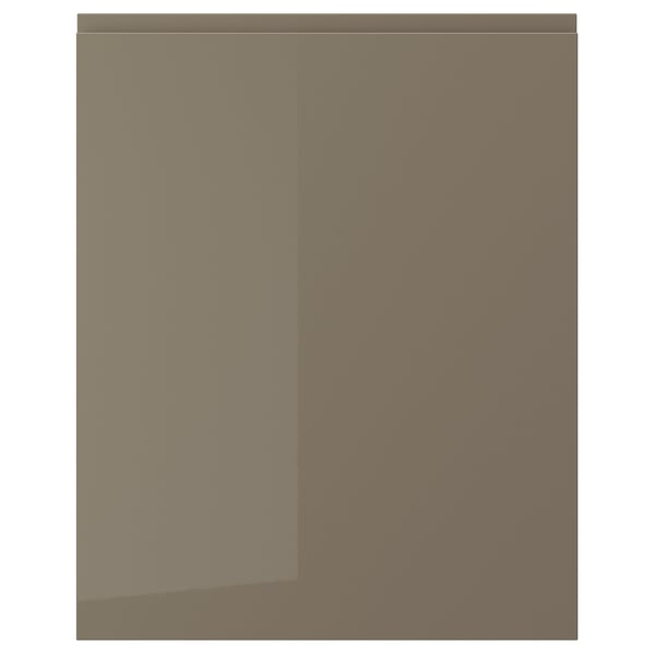 VOXTORP door: dark grey-brown, high gloss, rectangular, sleek modern design