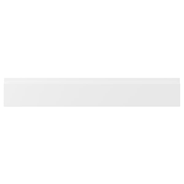 VOXTORP white kitchen cabinet doors, minimalist design with integrated handles.