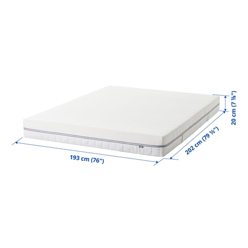 ÅBROTTEN Matelas en mousse, mi-ferme/blanc, Très grand 2 places