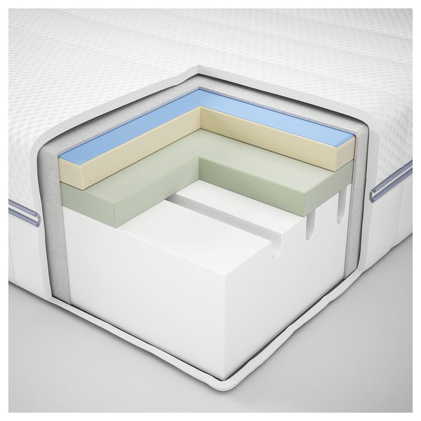 ÅBROTTEN Matelas en mousse, mi-ferme/blanc, 1 place