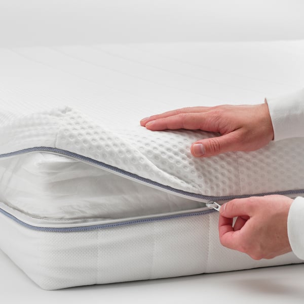 ÅBROTTEN Matelas en mousse, mi-ferme/blanc, 1 place