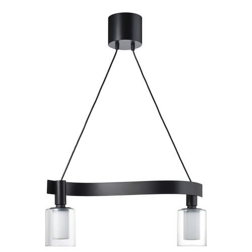 ACKJA / MOLNART Suspension avec ampoule, en forme de vague noir/cylindre rayé