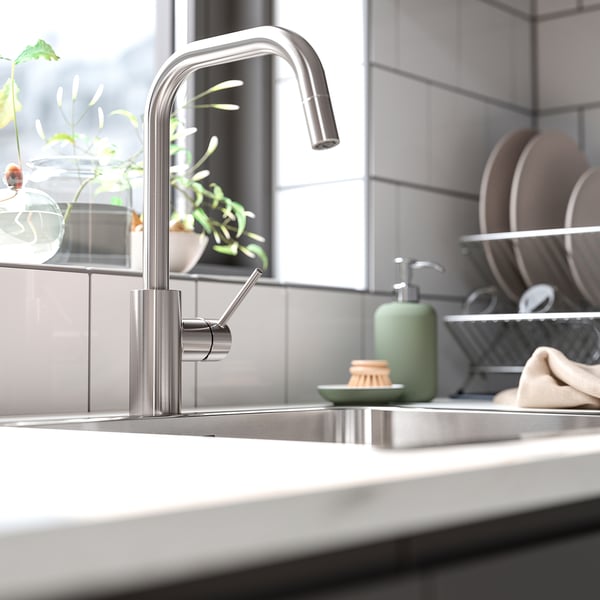 ÄLMAREN Mitigeur cuisine à bec rétractable, couleur inox