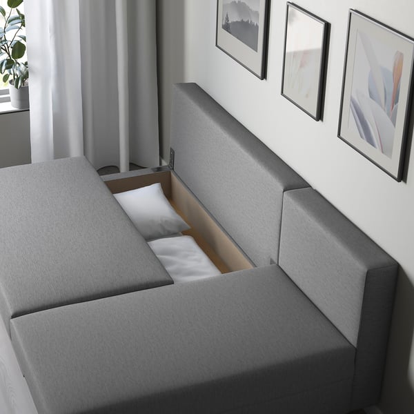 ÄLVDALEN Canapé-lit et méridienne, Knisa gris-beige
