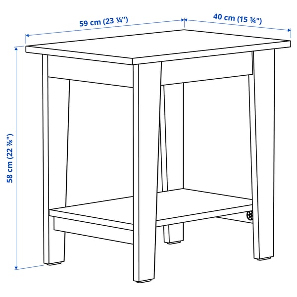 ÄMMARYD Table d'appoint, gris, 23 1/4x15 3/4 "