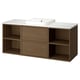 ÄNGSJÖN / BACKSJÖN Meuble de sdb avec lavabo, brun eff chêne/blanc marbré, 61x21 1/2x28 1/4 "