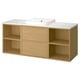 ÄNGSJÖN / BACKSJÖN Meuble de sdb avec lavabo, eff chêne/blanc marbré, 61x21 1/2x28 1/4 "