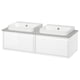 ÄNGSJÖN / BACKSJÖN Meuble de sdb avec lavabos, ultrabrillant blanc/gris eff pierre, 49x21 1/2x16 1/4 "