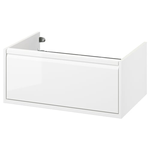 ÄNGSJÖN Meuble-lavabo à tiroir, ultrabrillant blanc, 30x21x13 1/8 "