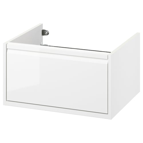 ÄNGSJÖN Meuble-lavabo à tiroir, ultrabrillant blanc, 24x21x13 1/8 "