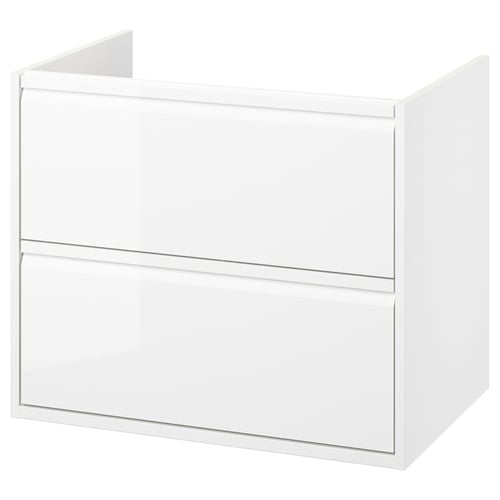 ÄNGSJÖN Meuble-lavabo à tiroirs, ultrabrillant blanc, 30x21x25 1/8 "