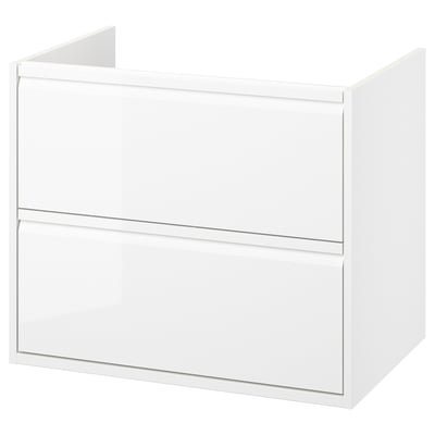 ÄNGSJÖN Meuble-lavabo à tiroirs, ultrabrillant blanc, 30x21x25 1/8 "