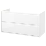 ÄNGSJÖN Meuble-lavabo à tiroirs, ultrabrillant blanc, 48x21x25 1/8 "