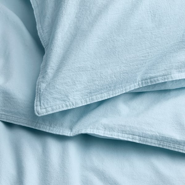 ÄNGSLILJA Housse de couette et taie(s), gris-bleu, Très grand 2 places