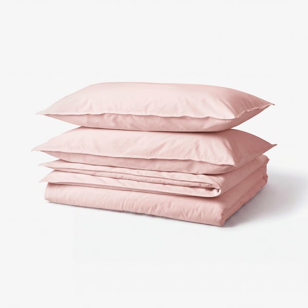 ÄNGSLILJA Housse de couette et taie(s), rose clair, Très grand 2 places
