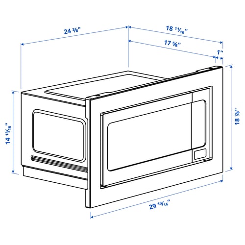 ÄSKEBO Four à micro-ondes encastrable, acier inox, 30 "
