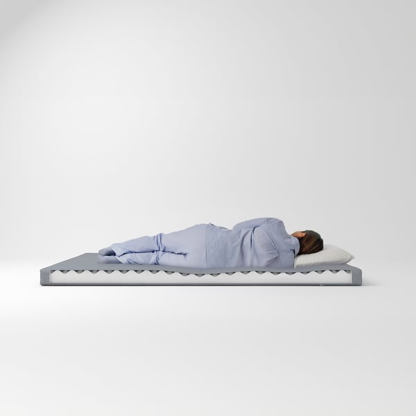 ÅGOTNES Matelas en mousse, ferme/bleu clair, 1 place