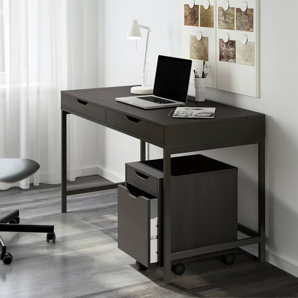 ALEX Bureau, brun-noir, 39 3/8x18 7/8 "