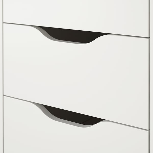 ALEX Caisson-tiroirs à roulettes, blanc/noir, 14 1/8x29 7/8 "